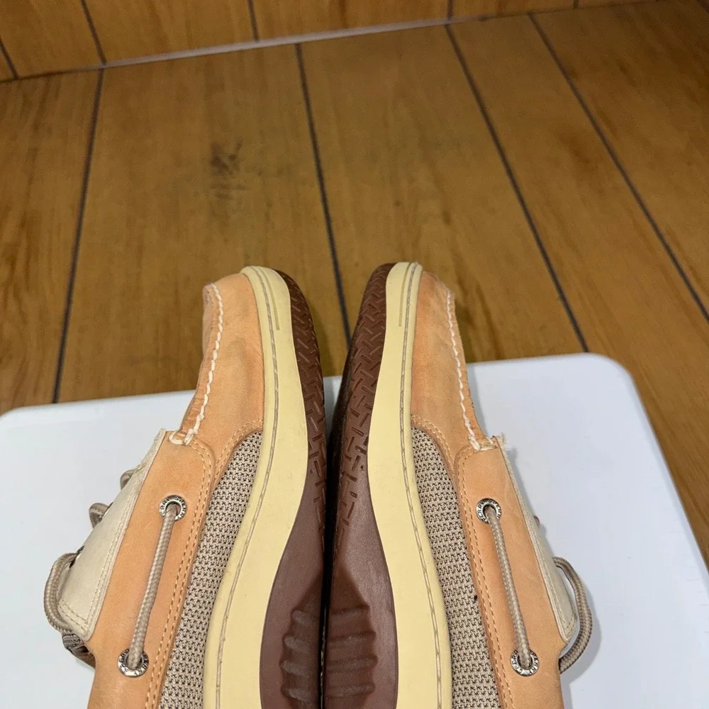 Sperry Top-Sider Billfish Tan Beige Leather Mesh Boat Shoes Mens 14M 0799023